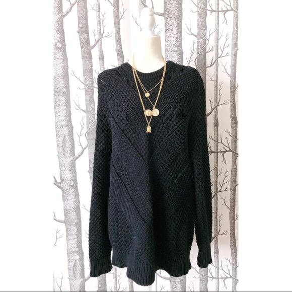 Express Dresses & Skirts - EXPRESS | Black Hand Knit Sweater Dress